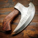 Viking Pizza Cutter Axe Wedding Gift Slicer Camping Axe, Valentine Gift for Him With Leather Sheath (Pizza Axe-23)
