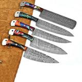 High Quality Custom Handmade Damascus Chef Knife Damascus Steel Chef and Kitchen Knife Set With Protected Cover (Chef Knife-30)