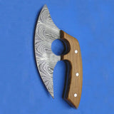 Handmade Damascus Steel Kitchen Chef Knife High Quality Stainless Pizza Cutter Bone Sheath for Chopping Custom for Kitchen Use (Ullu Knife-11)