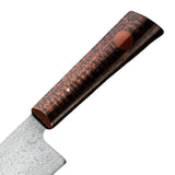Customized High Quality Damascus Steel Chef Kitchen Cleaver Butcher Knife With Rose Wood Handle For Kitchen Uses. (Nakiri Knife-85)