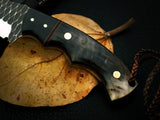 Handmade D2 Steel Hunting Knife with Hammered Texture Pattern on Blade Gift for Men's / Personalized Knives (Tracker Knife-26)