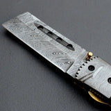 Best Selling Custom Handmade Folding Knife Top Quality Damascus Steel Hunting Knife Pocket Knives (Folding Knife-34)