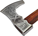 Custom Handmade 19-Inch D2 Steel Axe Damascus Steel Hunting Hatchet Wood Handle Industrial Forged Camping Tool Protected Cover (Tomahawk Axe-64)
