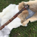 Handmade Medieval Tomahawk X New Model Carbon Steel 1095 High Quality Material With Leather Cover (Tomahawk Axe-94)