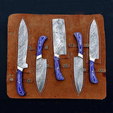 Custom Handmade Damascus Steel Chef Knife Set with Pure Leather Sheath for Kitchen & Dining (Chef Knife-57)