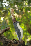 Handmade Outdoor Camping Tracker Knives Stainless Steel with Wood Handle and Leather Sheath D2 Blade for Hunting (Tracker Knife-12)