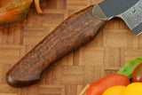 Handmade High Carbon Steel Etching on Blade Kitchen Chef Knife With Premium Leather Sheath (Chef Knife-3)