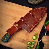 Hand Forged 1095 High Carbon Steel Kitchen Knife Chef's Cleave Meat Cleaver with Leather Sheath Utility for Slicing (Nakiri Knife-60)