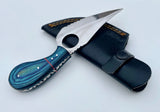 High Quality D2 Stainless Steel Skinning Knife Damascus Steel Finger Support Gut Hook Blades Kitchen Chef Usage Hunter Knife (Skinner Knife-8)