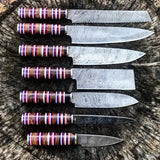 Handmade Damascus Steel Chef Set Professional Custom Kitchen Knife with Protective Cover Custom Knife Set (Chef Knife-39)