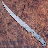Handmade Damascus Steel Fillet Knife Kitchen Chef Home Professional Blank Blade Twist Pattern Blade (Blank Blade Knife-27)