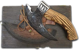 Authentic Viking Pizza Cutter and Camping Axe Royal Forged Handmade with Carbon Steel Blade and Leather Sheath (Pizza Axe-20)