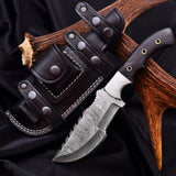 Damascus Steel Blade Tracker Fixed Blade Knife Wood Handle with Comfortable Grip Outdoor, Hunting, Camping Knives (Tracker Knife-3)