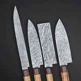 Handmade Custom Damascus Steel Chef Knife Set Stainless Steel Blade with Pure Leather Sheath Outdoor Camping Dining Kitchen Use (Chef Knife-49)