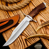 High Polished Custom Handmade Stainless steel 13 Inch Bowie Knife Perfect Grip With Premium Leather Sheath (Bowie Knife-14)