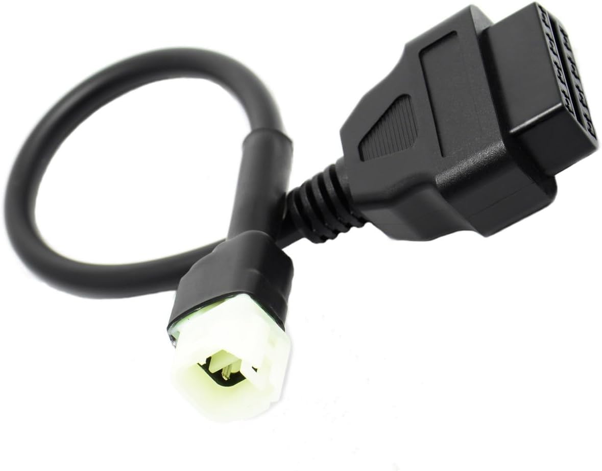 OBD2 OBDII 4 Pin Plug Diagnosotic Cable Adaptor Compatible with Honda Motorbike Motorcycle
