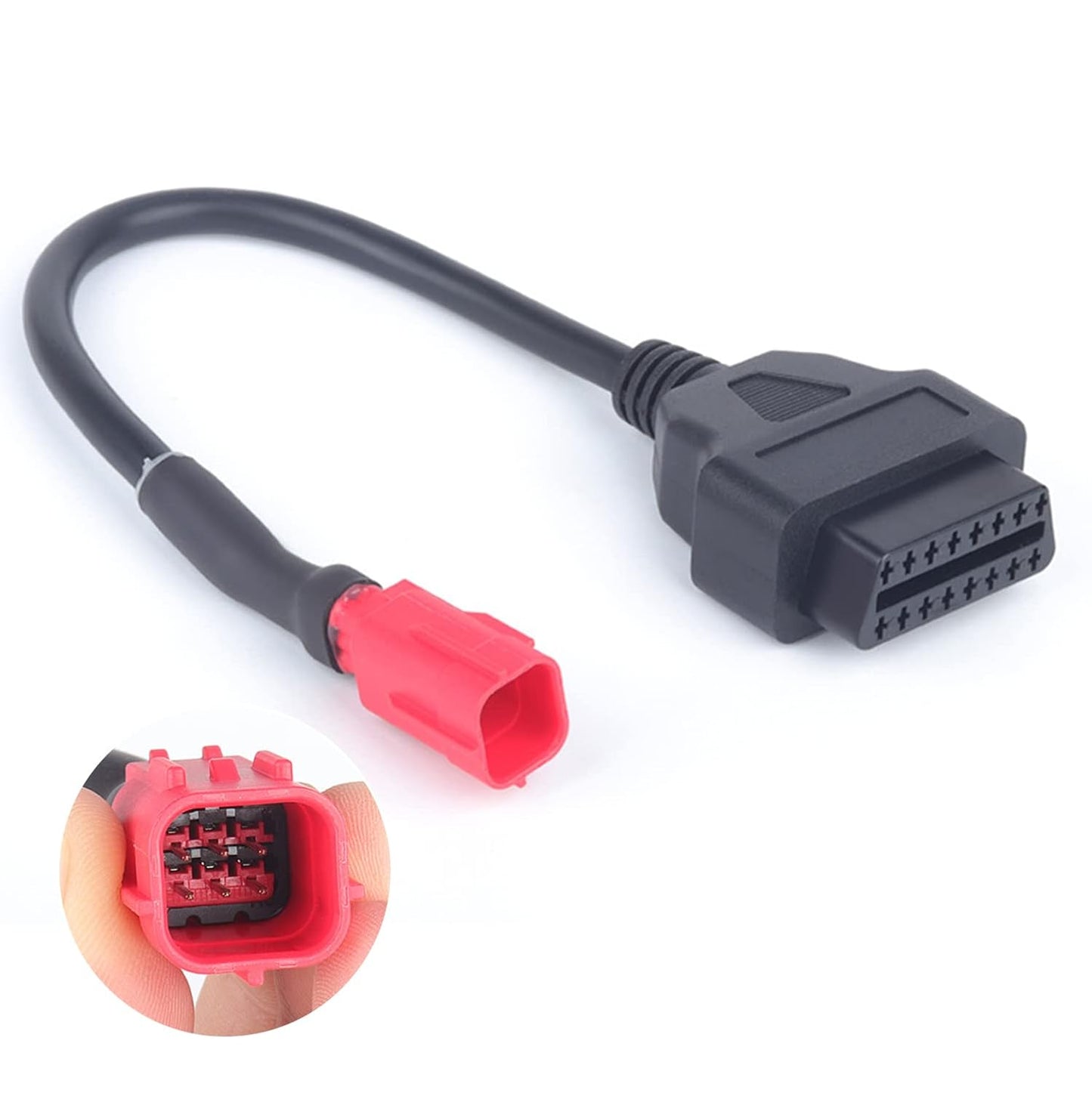 Motorcycle 6 Pin to OBDII 16 Pin Adapter Cable - OBD2 Diagnostic Cable Compatible With Yamaha Honda