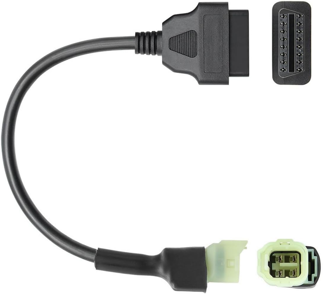 OBD2 OBDII 4 Pin Plug Diagnosotic Cable Adaptor Compatible with Honda Motorbike Motorcycle