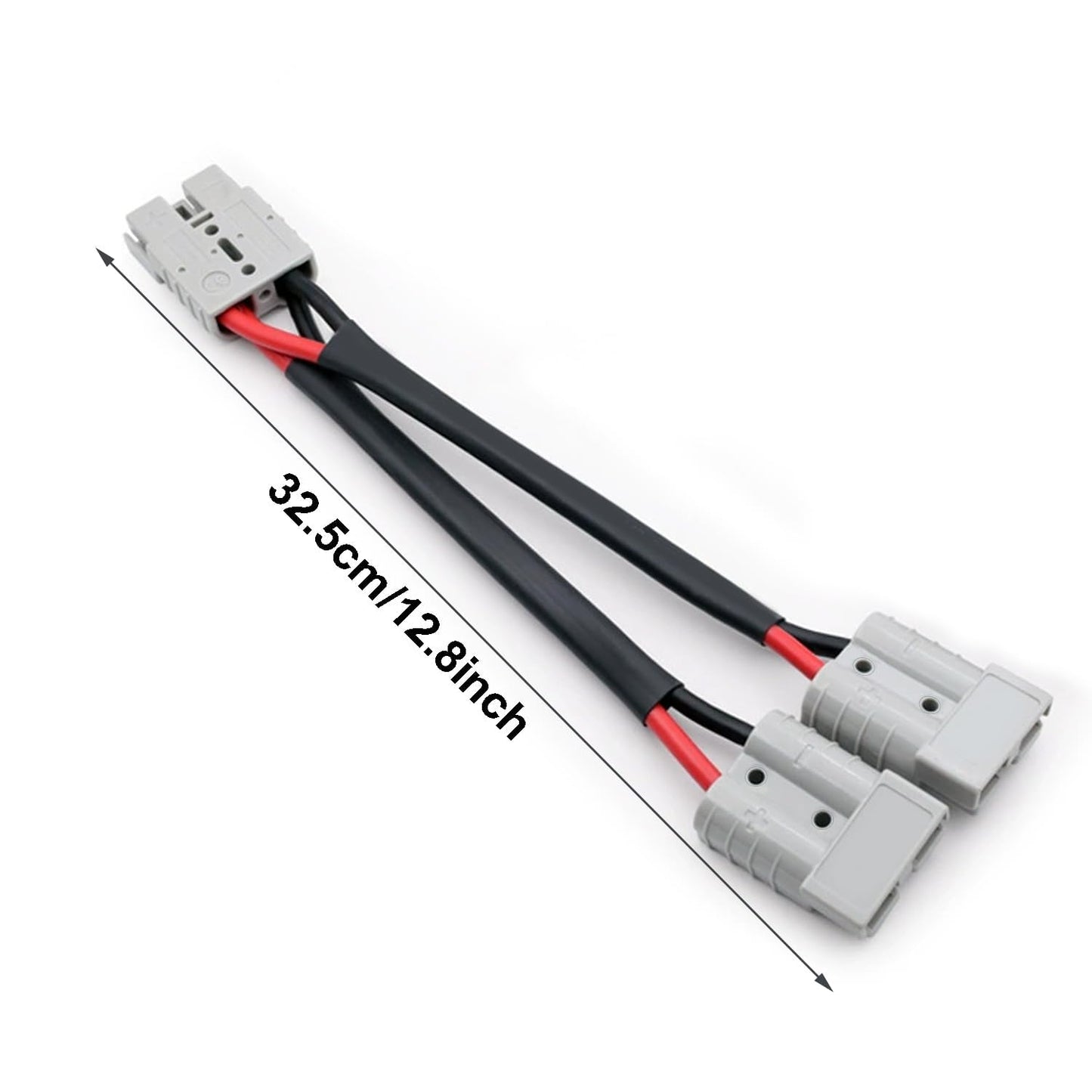 50 Amp Anderson Double Y Splitter Cable, 1 to 2 Anderson Plug Connector Double Y Adapter, 10 AWG 6mm Battery Cable for Car, RV, Truck, Trailer, Winch, Forklift, Solar & Wind Systems (1 pcs)