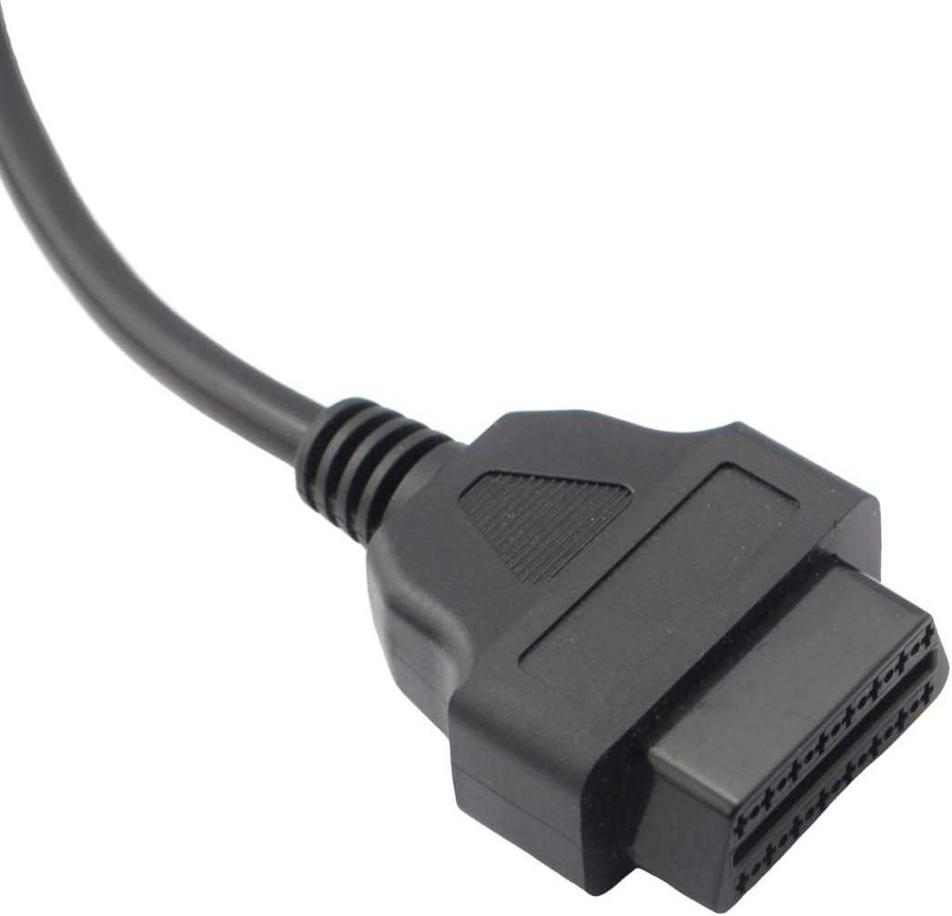 iKKEGOL Right Angle Universal OBD2 OBD II 16 Pin Splitter Y Open Cable, J1962 1 Male to 2 Female Connector with Underdash Mount Bracket for GPS Tracker Device 50cm/20