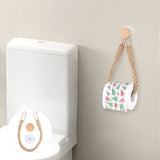 Nail-free Paper Towel Holders Rack Bathroom Towel Hook Toilet Paper Holder Towel Rack Beige Hemp Color