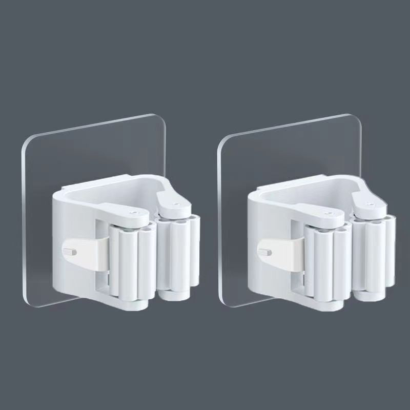 4Pcs Mop Hook Mop Rack Free Punching Clip Bathroom Rack Strong Wall Hanging Storage