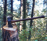 Carbon Steel Double-Head Axe Industrial Grade Sharp Rose Wooden Handle Viking Style With Leather Cover (Double Head Axe-1)