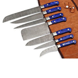 Handmade Damascus Steel Chef Knife Set with Pure Leather Sheath Custom Kitchen Knife  Beautiful Design Multipurpose (Chef Knife-60)