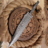 High Quality Customized Rat Tail Damascus Steel Hunting Knife Blank Blade Beat for Camping & Outdoor (Blank Blade Knife-15)