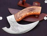 Handmade Viking Pizza Cutting Axe,Super Pizza Cutter Axe with Leather Sheath,Pizza Slicer Axe Style Pizza Knife (Pizza Axe-8)