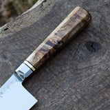 Customized High Quality Damascus Kitchen Cleaver Butcher Knife Carbon Steel with Leather Sheath for Bone Boning (Nakiri Knife-94)