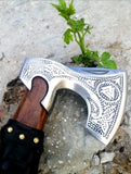 High Quality Industrial Grade Carbon Steel Blade Hatchet Axe Wood Handle Outdoor Hand Forged Camping Axe with Protected Cover (Tomahawk Axe-53)