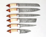 Custom Handmade Damascus Chef Knife Damascus Steel Chef and Kitchen Knife Set with Pure Leather Sheath (Chef Knife-62)