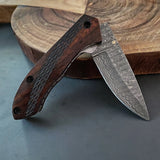 Damascus Steel Folding Knife Outdoor Survival Hunting Knife Multi Tools Camping Knives at Wholesale Prices (Folding Knife-10)