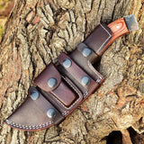Handmade Carbon Steel Hunting Tracker Fixed Blade Knives Perfect Grip Wood Handle Free Leather Sheath Camping, Outdoor Knife (Tracker Knife-1)