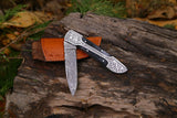 Damascus Steel Portable Outdoor Cutting Tools Wholesale Price Pocket Folding Blade Knives EDC Multipurpose Hand-forged Knife (Folding Knife-27)