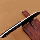 Custom Handmade Full Tang Hand Forged Serbian Cleaver Meat Cleaver Knife With Leather Sheath Butcher Knife (Nakiri Knife-65)