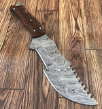 Custom Size Damascus Steel Blade Tracker Fixed Blade Knife Wood Handle with Comfortable Grip Outdoor, Hunting, Camping Knives (Tracker Knife-10)