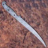 Handmade Damascus Steel Fillet Knife Kitchen Chef Home Professional Blank Blade Twist Pattern Blade (Blank Blade Knife-27)
