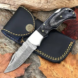 Custom Made New Style Pocket Knife Damascus Steel Outdoor Camping Folding Knives Wood Handle Tactical Knife With Sheath (Folding Knife-38)