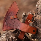 Custom Handmade Carbon Steel Camping Axe With Wood Handle Prefect Grip and Balanced Axe With Protected Cover (Tomahawk Axe-46)