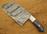 High Quality Customized Full Tang Damascus Steel Nakiri Cleaver Handmade Kitchen Chef Leather Sheath Stainless Steel 8 Inches Blade Wood Handle (Nakiri Knife-8)