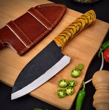 Professional High Carbon Steel (1095) Hand Forged Chef Kitchen Cleaver Nakiri Meat Cleaver With Leather Sheath (Chef Knife-93)