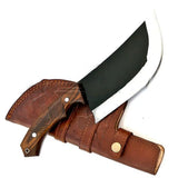 Custom Handmade Full Tang Hand Forged Serbian Cleaver Meat Cleaver Knife With Leather Sheath Butcher Knife (Nakiri Knife-66)