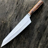 Custom Handmade Stainless Steel 440c Blade Chef Kitchen Knife Hand Forged Santoku Knife With Pure Leather Sheath (Chef Knife-107)