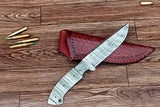 High Quality Damascus Steel Full Tang Blank Blade Knife Hand Forged With Cover Outdoor Camping Knives Use (Blank Blade Knife-25)