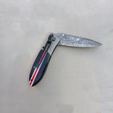 Handmade Damascus Steel Folding Knife Pocket Knives for Camping, Hiking Inner Lock Folding Knife (Folding Knife-6)