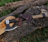 Handmade Viking Axe Tomahawk Carbon Steel with Rose Wood Handle Damascus Axe Head Cutting Best Men's Gifts Anniversary Gift Him (Tomahawk Axe-90)
