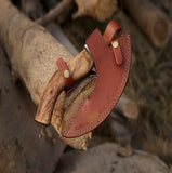 Hand Forged Viking Pizza Cutter Ash Wood Handle Kitchen Knife with Axe Design Viking Pizza Cutter Axe(Pizza Axe-26)