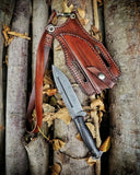 Handcrafted Tactical 12 inches Knife in Carbon Steel Shoulder Rig Accessibility, Fusion of Power and Elegance with Pure Leather Sheath  (Nakiri Knife-100)